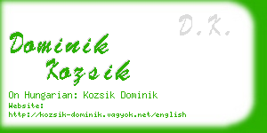 dominik kozsik business card